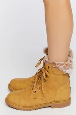 Faux Fur-Lined Ankle Booties