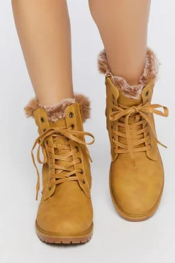 Faux Fur-Lined Ankle Booties