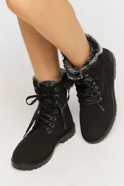 Faux Fur-Lined Ankle Booties