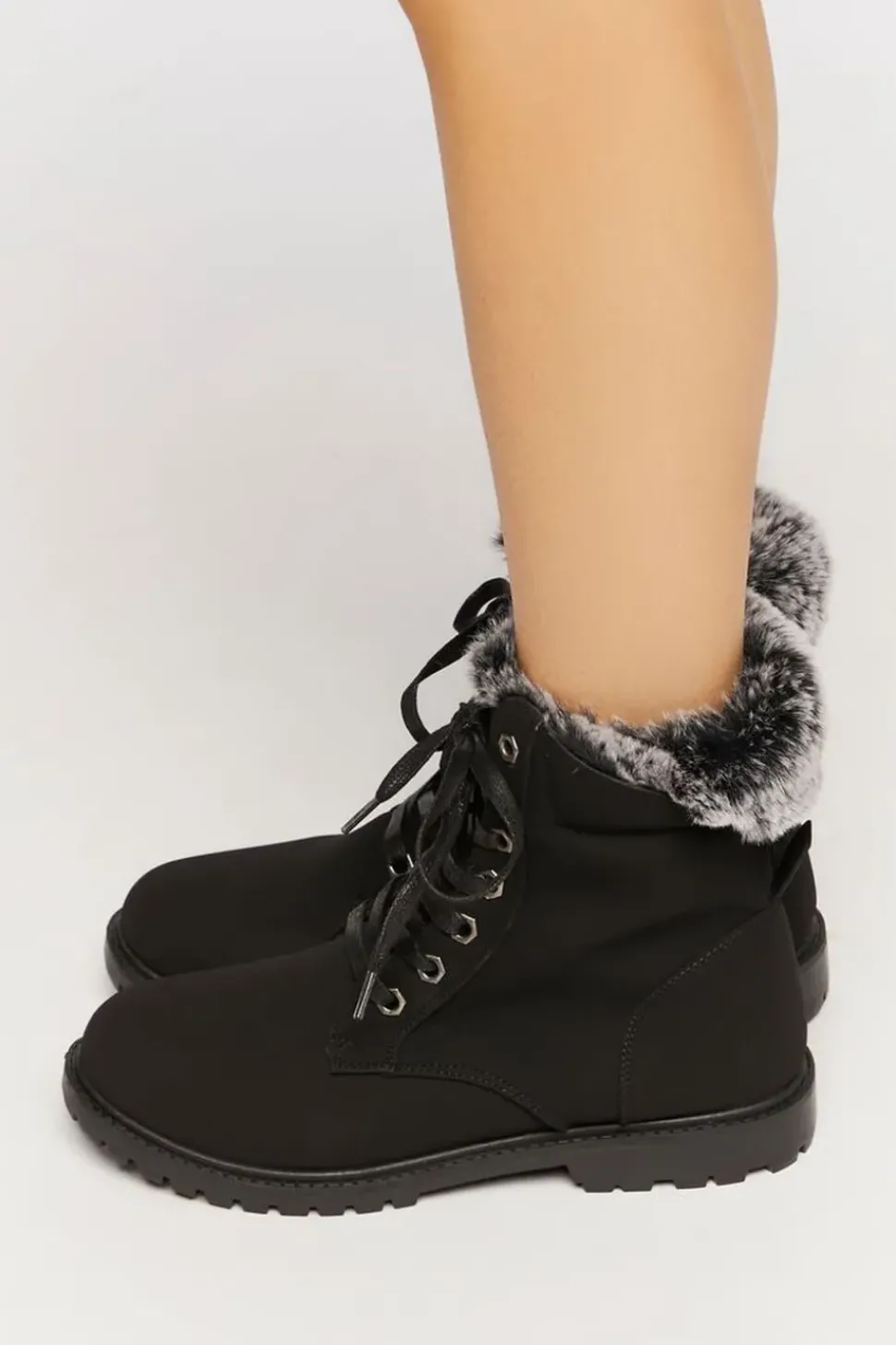 Faux Fur-Lined Ankle Booties