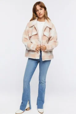 Faux Fur Plaid Jacket