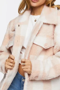 Faux Fur Plaid Jacket