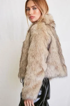 Faux Fur Zip-Up Jacket