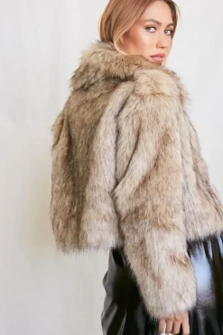 Faux Fur Zip-Up Jacket