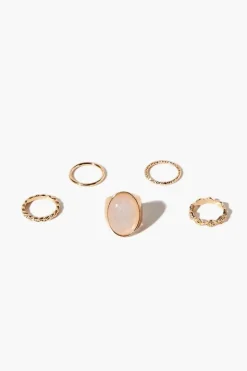 Faux Gem Cocktail Ring Set