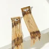 Faux Gem Duster Earrings