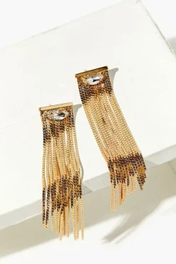 Faux Gem Duster Earrings