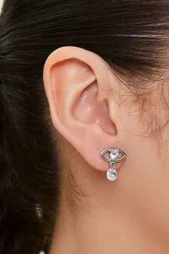 Faux Gem Evil Eye Stud Earrings