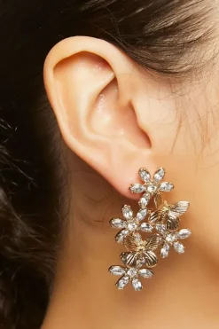 Faux Gem Floral & Butterfly Earrings