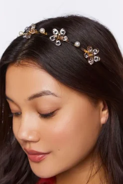 Faux Gem Flower Headband
