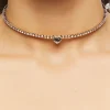 Faux Gem Heart Choker Necklace