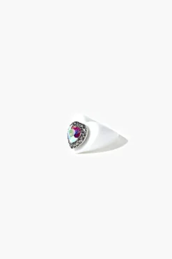 Faux Gem Heart Cocktail Ring