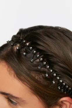 Faux Gem Heart Tooth Headband Set