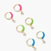 Faux Gem Hoop Earring Set