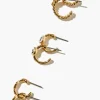 Faux Gem Hoop Earring Set