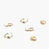 Faux Gem Hoop Earrings Set