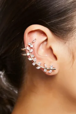 Faux Gem Leaf Ear Crawler