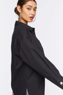 Faux Gem Oversized Shirt
