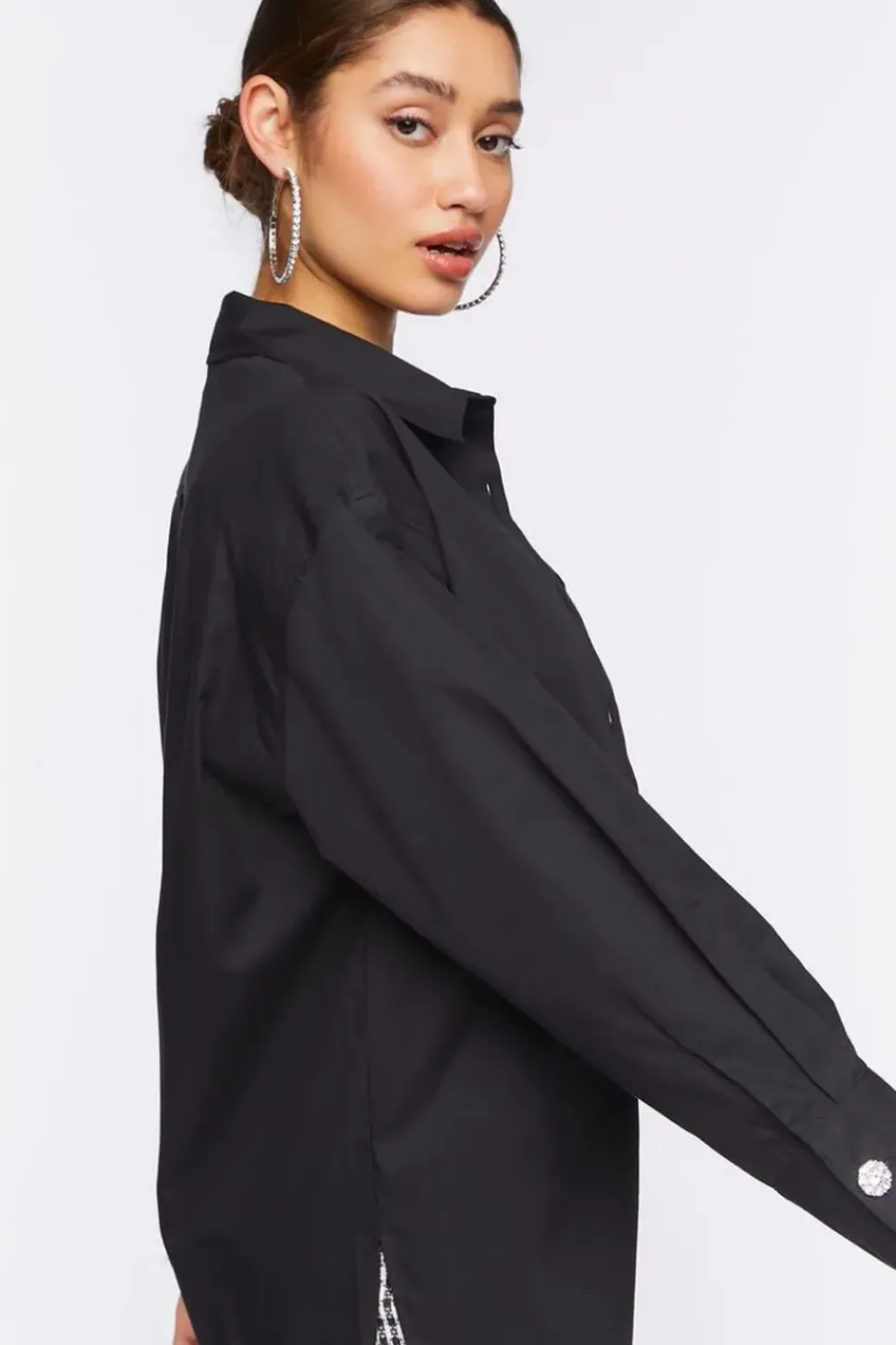 Faux Gem Oversized Shirt