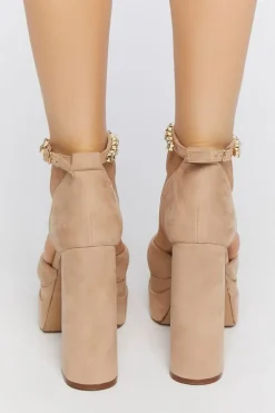 Faux Gem Platform Heels