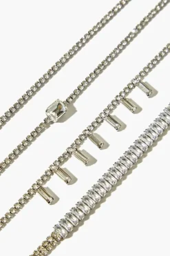 Faux Gem & Rhinestone Bracelet Set