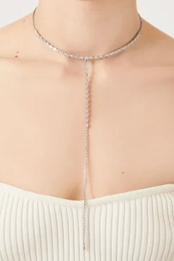 Faux Gem & Rhinestone Y-Chain Necklace
