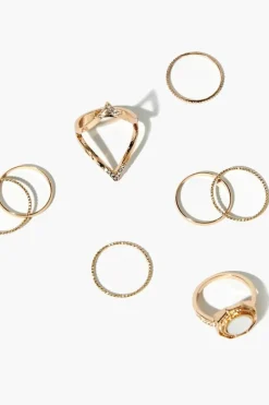 Faux Gem Ring Set