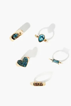 Faux Gem Ring Set
