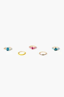 Faux Gem Ring Set
