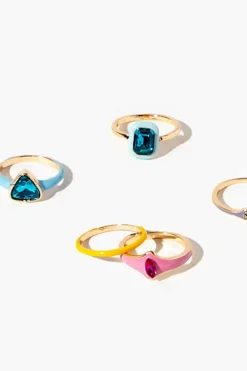 Faux Gem Ring Set
