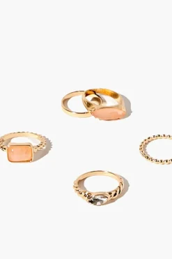 Faux Gem Ring Set