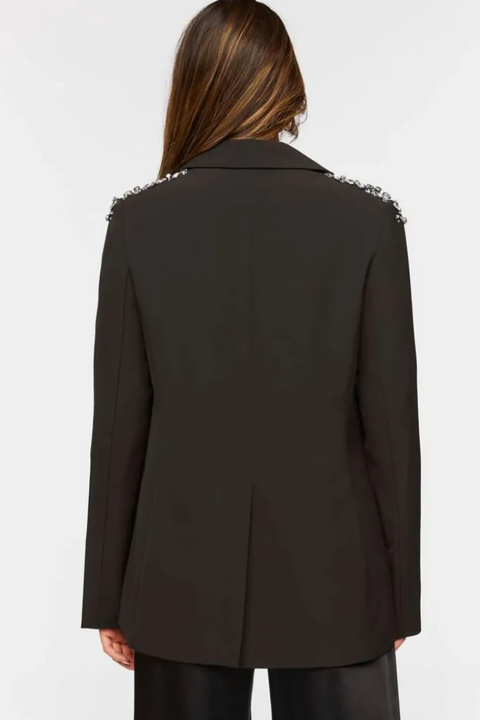Faux Gem Shoulder Blazer