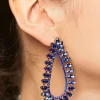 Faux Gem Teardrop Drop Earrings