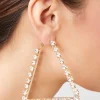 Faux Gem Triangle Hoop Earrings