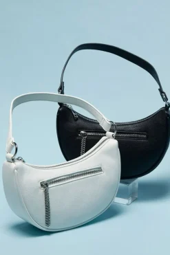 Faux Leather Baguette Shoulder Bag