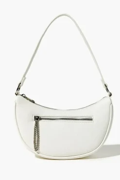 Faux Leather Baguette Shoulder Bag