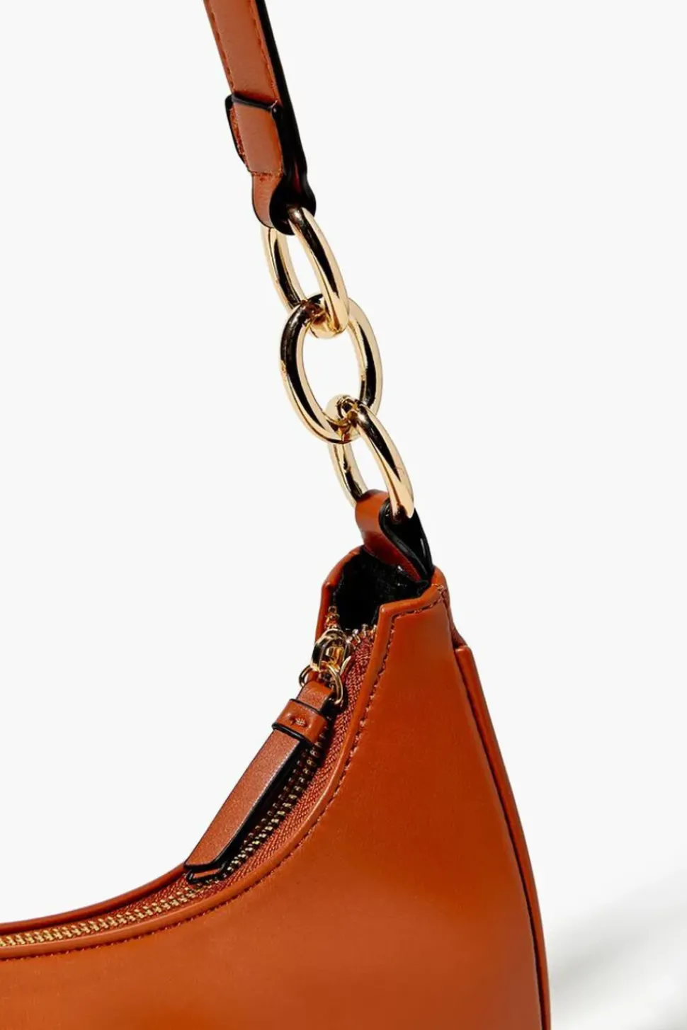 Faux Leather Baguette Shoulder Bag