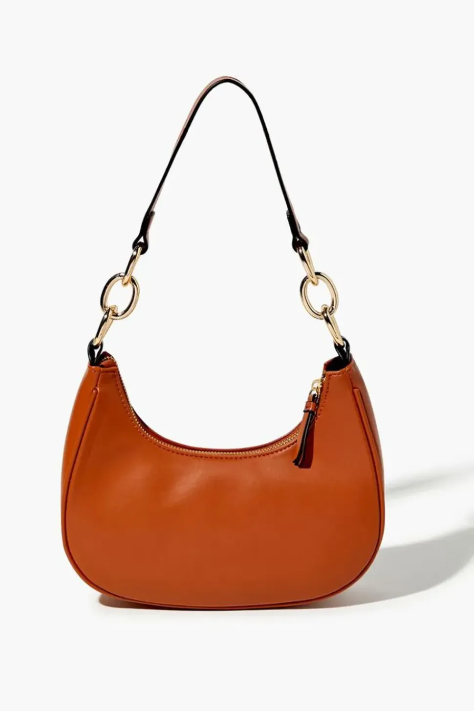 Faux Leather Baguette Shoulder Bag