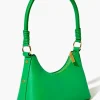 Faux Leather Baguette Shoulder Bag