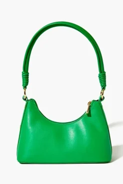 Faux Leather Baguette Shoulder Bag