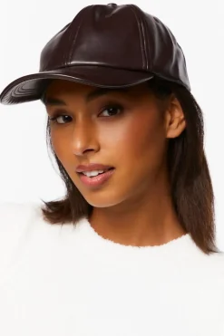 Faux Leather Baseball Cap