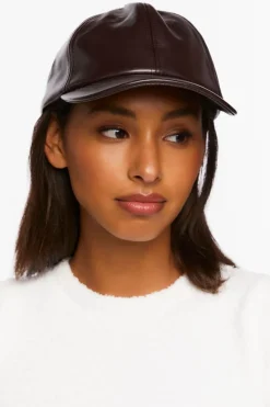 Faux Leather Baseball Cap