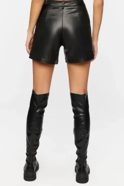 Faux Leather Bermuda Shorts