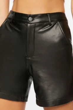 Faux Leather Bermuda Shorts