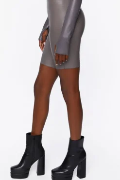 Faux Leather Biker Shorts