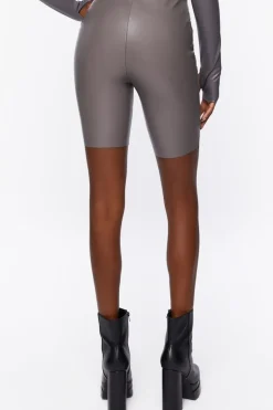Faux Leather Biker Shorts
