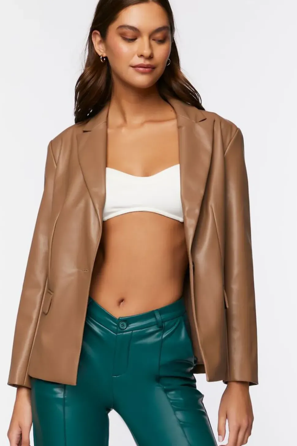 Faux Leather Blazer