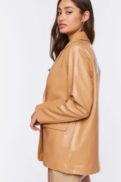 Faux Leather Blazer