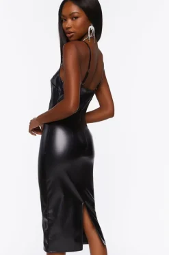 Faux Leather Bodycon Dress