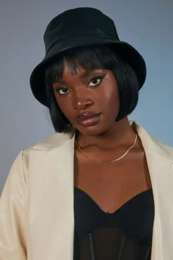 Faux Leather Bucket Hat